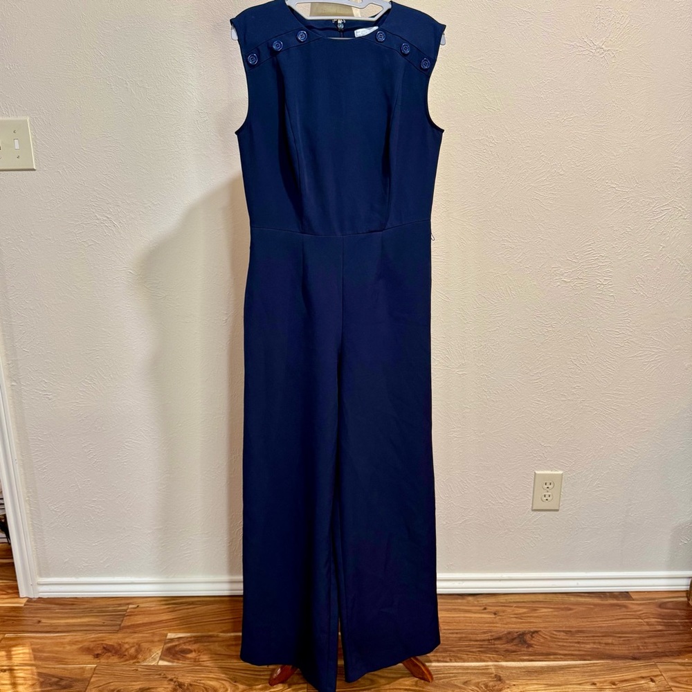New York & Company Navy Jumpsuit Size S